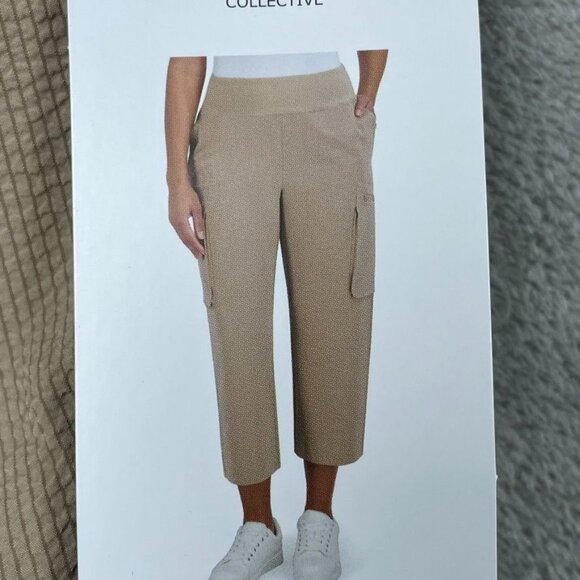 Sage Collective Tan Women’s Cropped Cargo Pants Size Medium a1517 - Picture 2 of 6